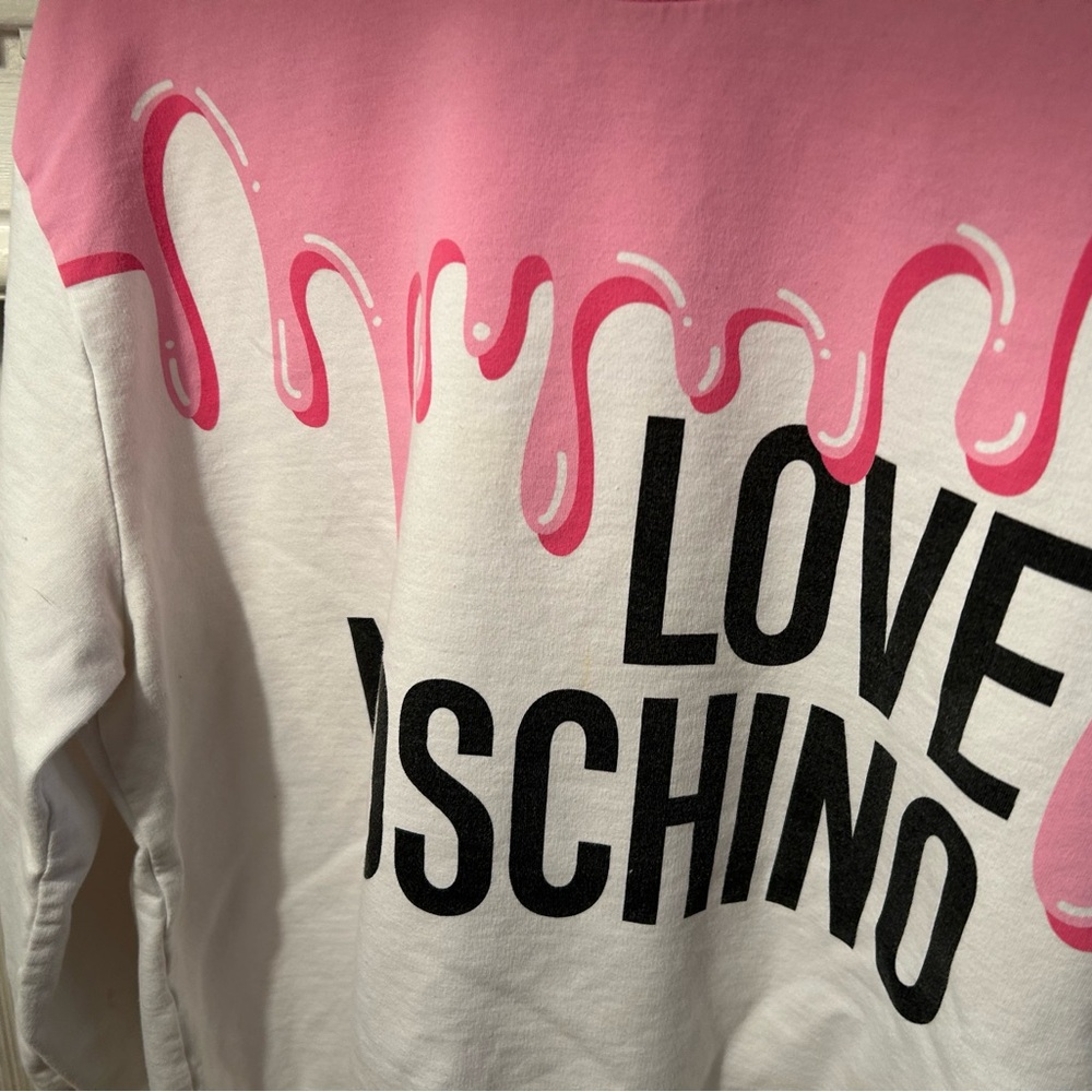 Love Moschino Pink and White Sweatshirt